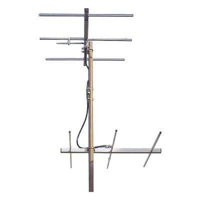 Juego de 2 Antenas Bi-direccionales de 3 elementos para TV / 3 dB / Canal 8 / Conector UHF hembra SO-239