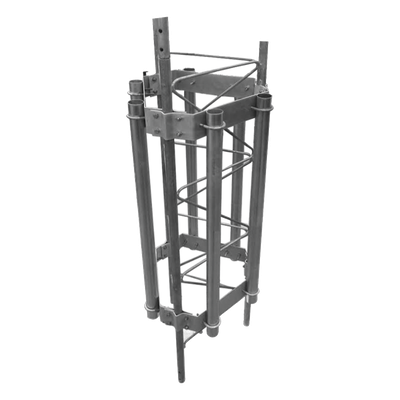 Herraje para antenas sectoriales / 6 posiciones / Acero A-36 / Mástil 2' cal. 18 / Altura 100 cm / 3.28 ft / Galvanizado en caliente / Compatible STZ35G