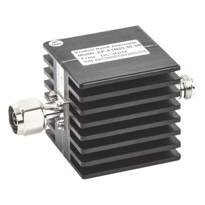 Atenuador en Línea RF / 30 dB / 0-3 GHz / 20 W / VSWR <1.2 / Conector N Macho-Hembra / Uso Interior