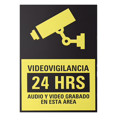 Etiqueta de Videovigilancia / Vinil Adhesivo Mate / 12 x 18 cm / Paquete 10 Unidades / 4.7 x 7.1 pulgadas