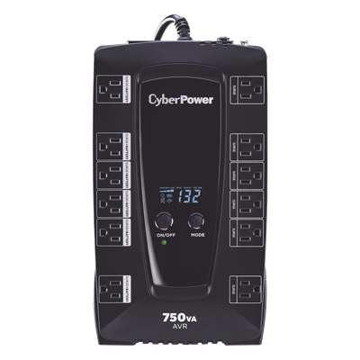 UPS Línea Interactiva / 750 VA / 450 W / 12 Tomas NEMA 5-15R / 6 con Respaldo de Batería / AVR Integrado / Pantalla LCD