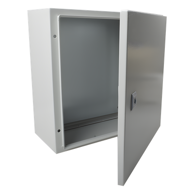 Gabinete de Acero IP66 / 400x400x200 mm / IK10 / Placa Trasera Galvanizada / Cierre con Llave / 15.7x15.7x7.9 in