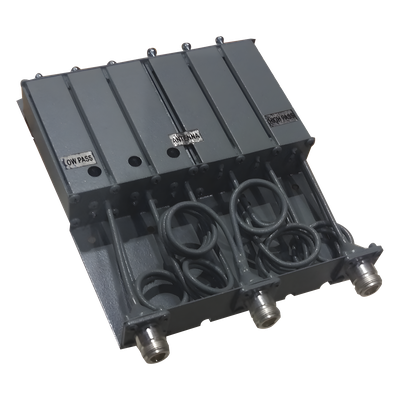Duplexer / 6 Cavidades / VHF 136-148 MHz / 50 W / 5-8 MHz Separación / 80 dB Aislamiento / Conector N Hembra