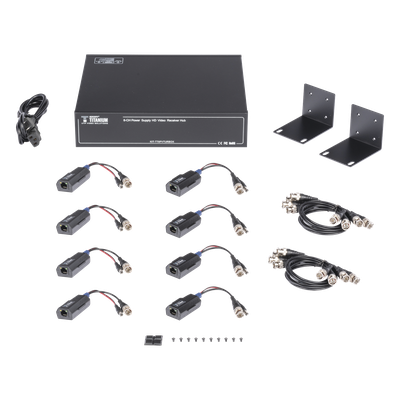 Transceptor Activo / 8 Canales / Video + PoC / UTP Cat 5e/6 / 150 m (492.1 ft) en 4K / 200 m (656.2 ft) en 5 MP / 36 Vcc a 12 Vcc / Rack 19"