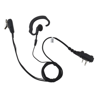 Micrófono de Solapa con Auriculares / Gancho de Oreja Suave / Cable Retráctil 2.5' (0.76 m) / Conector 2 Pines con Tornillos / Fibra Trenzada / Carcasa Policarbonato
