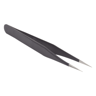 Pinzas Antiestáticas / Acero Inoxidable / Recubrimiento ESD / Mango Ancho / Punta Afilada / 12.3 cm (4.8 in) / 17 g