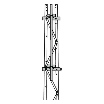 Mástil para Torre / 2-3/8" (57 mm) / 1.8 m (5.9 ft) / Montaje en Cara / Secciones 3 a 7 / Acero Galvanizado