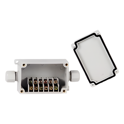 Caja de Conexión Exterior / 6 Líneas / IP66 / -40 a +120 °C / 110 VCA 3 A / 12-22 AWG