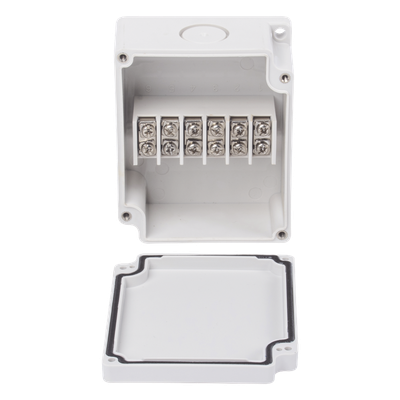 Caja de Interconexión / 6 Terminales / IP65 / 110 VCA / 12-24 VCC / 91 x 75 x 43 mm (3.58 x 2.95 x 1.69 in)