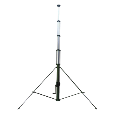 Mástil Telescópico Manual / 9 m (29.5 ft) / Retráctil 2.25 m (7.4 ft) / Carga 20 kg / Viento 100 km/h / Aluminio 6063 / IP65