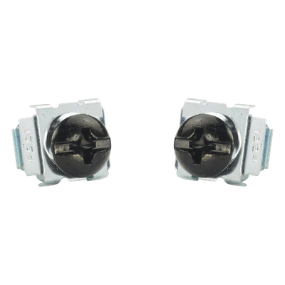 Kit de Tornillos y Tuercas Enjauladas / #12-24 / Acero / 100 Piezas Cada Uno / Para Rieles de Orificio Cuadrado