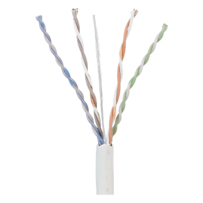 Bobina UTP / Cat 5e / 24 AWG Cobre Sólido / CMP Plenum / 305 m (1000 pies) / 4 Pares / Blanco