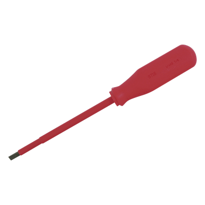 Destornillador aislado 1000V / Punta plana / Barra 1/4' / Longitud 5-7/8' (0.18m)