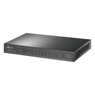 Switch PoE+ / 8 Puertos Gigabit PoE+ / 1 Puerto Gigabit Uplink / 1 Puerto SFP / 63W PoE Total / 20 Gbps