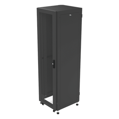 Gabinete Rack 19" / 42UR / 600 x 600 mm / Puerta Seguridad 3 Puntos / Cristal Templado / Laterales Desmontables