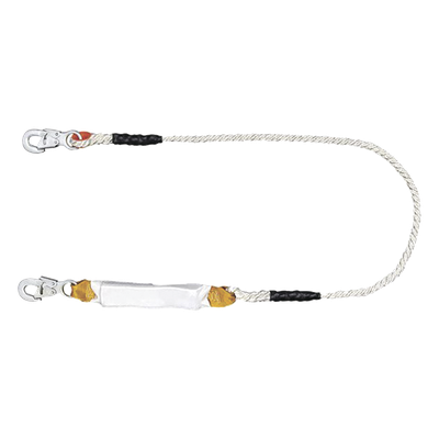 Amortiguador de Caída / Cable de Nylon 13 mm / 2 Ganchos de Ojo de Seguro Doble / Largo 1.5 m (4.9 ft) / Extensión 2.65 m (8.7 ft) / 0.80 kg