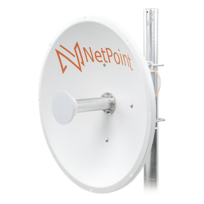 Antena Parabólica Direccional / 4.9-6.4 GHz / Ganancia 30 dBi / Dual Slant 45° y 90° / Alcance 30 km (98,425 ft) / Diámetro 60 cm (23.6 in)