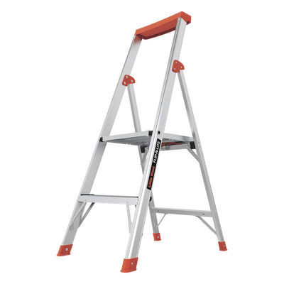 Escalera / 2 Peldaños / 1.2 m (3.9 ft) / Aluminio / Bandeja Herramientas / Antideslizante