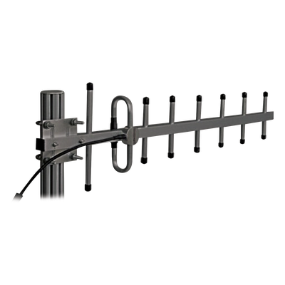 Antena Yagi / 360-380 MHz / 10 dBd (12.1 dBi) / 7 Elementos / 250 W / N Hembra / 290 km/h Viento / 1.18-1.25 ft Apertura