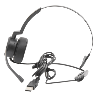 Auriculares USB / Mono / Audio HD / Micrófono Cardioide con Cancelación de Ruido / Diadema Ajustable / 58 g