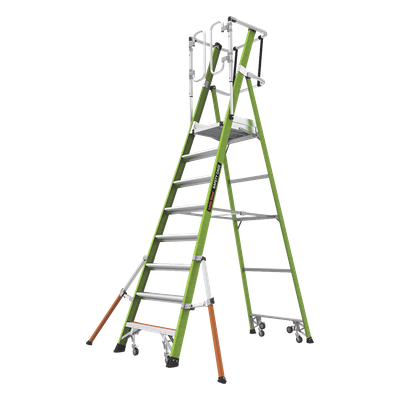 Escalera Fija / Fibra de Vidrio / 8' (2.4m) / Jaula de Seguridad / 300 lbs