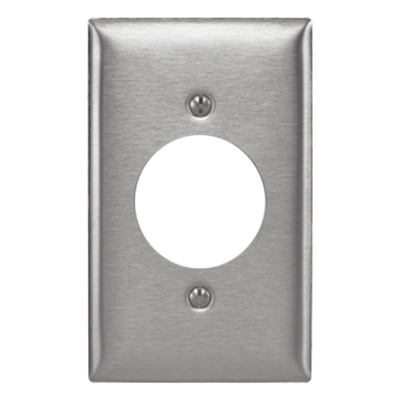 Placa de Pared / Abertura Simple 1.6" (40.6 mm) / Acero Inoxidable 302/304 / 20-30 A / No Magnética / Acabado Cepillado Horizontal