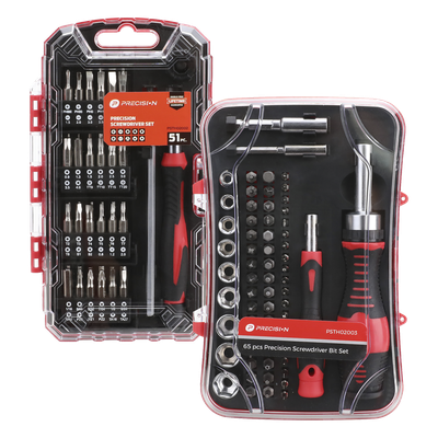 Kit de Herramientas de Precisión / 65 Piezas / Puntas CR-V / Desarmador Magnético / Extensión 15 cm (6 pulgadas)