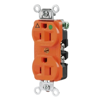 Contacto Dúplex / Grado Hospital / 15 A / 125 V / 2 Polos 3 Hilos / NEMA 5-15R / Naranja