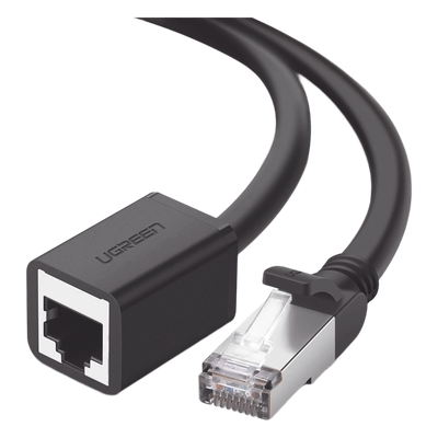 Cable de Extensión Cat6 RJ45 F/UTP / Macho a Hembra / 0.5m (1.6ft) / 1000Mbps / 250MHz / Cobre / Negro