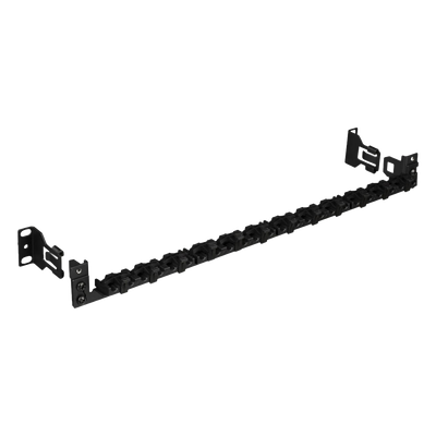 Barra de Alivio de Tensión / 24 Cables / Racks 19" y 23" / Clips Ajustables / Liberación Rápida Sin Herramientas / Diseño Compacto 1U a 2U