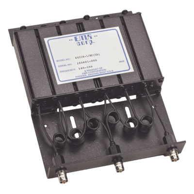 Duplexer de Rechazo de Banda / 140-150 MHz / 4.6-6 MHz Sep. Tx-Rx / 50 W / BNC Hembra / 1.2'x6'x8.5' (3.9'x19.7'x27.9' cm)