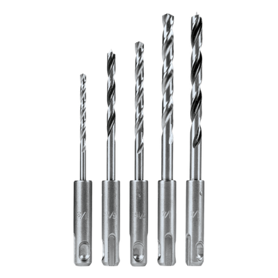 Juego de Brocas SDS-PLUS / 5 Piezas / HSS-G 135° / Punta Brad / Madera y Metal