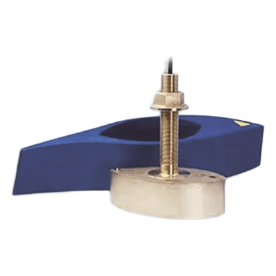 Transductor de montaje a través del casco / Bronce / 1 kW / 3,000 ft (914 m) / Dual frecuencia 42-65 kHz y 130-210 kHz / 12 pines