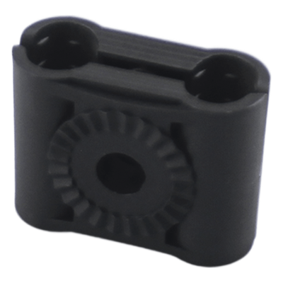 Sujetador Plástico para Cable Coaxial / Doble Canal / 3/8" (9.5 mm) a 11 mm / Varilla Roscada 3/8" o M10 / Paquete de 10