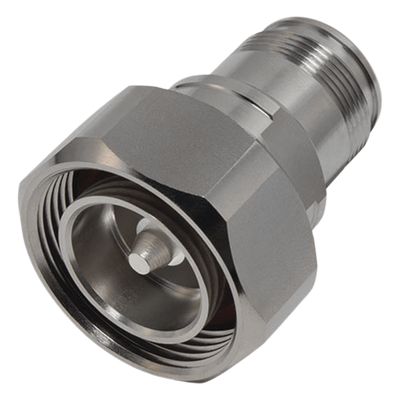 Adaptador en Línea / DIN 7-16 Macho a 4.3-10 Hembra / Bronce Blanco / Teflón / 6 GHz / PIM -155 dBc