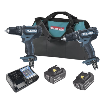 Kit Taladro Percutor + Llave de Impacto / 18V / 2 Baterías 3Ah / Motor BL / 210 Nm / 1/2"