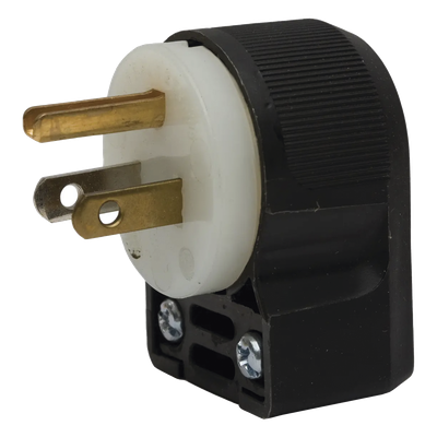 Clavija NEMA 5-15P / 15A 125V / 2 Polos 3 Hilos / Grado Industrial-Comercial / Angular / 1.53 x 1.22 x 2.11 in