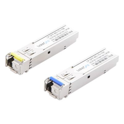 Transceptor Óptico SFP Bidireccional / Monomodo 1310/1550 nm / 1.25 Gbps / Alcance 10 km (32808 ft) / Conector LC/UPC Simplex / DDM / 2 Piezas