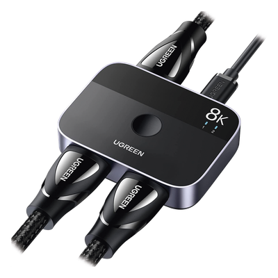 Conmutador HDMI 2.1 / 8K @60Hz / 4K @120Hz / 48Gbps / 2×1 / HDR Dolby / 7.1 Canales