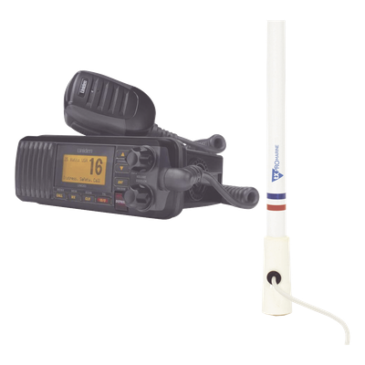 Kit de radio VHF marina / 25W / DSC Clase D / Antena fibra de vidrio 2.4 m (7.9 ft) / IPX4