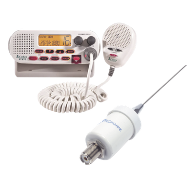 Kit de radio marina VHF / 25 W / Antena acero inoxidable / Cable 4.5 m (14.8 ft) / Montaje en L