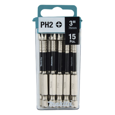 Brocas Reforzadas / Phillips #2 / Hex 1/4' / 3' (7.6 cm) / Paquete 15 piezas