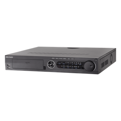 DVR Pentahíbrido / 34 Canales / 16 TurboHD + 18 IP / 4K 8MP / AcuSense / 4 Bahías HDD 12 TB / H.265+ / Audio por Coaxitron / 16 Entradas de Alarma / 2 Salidas de Video