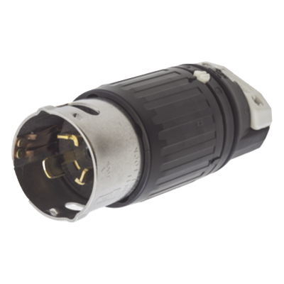 Enchufe Macho Trifásico con Bloqueo / 50 A / 250 VCA / 3 Fases 4 Hilos / Nylon Industrial / -40°C a 75°C / 21.08-31.75 mm