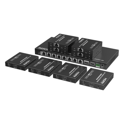 Extensor HDMI sobre IP / 1x8 Distribuidor / 4K @ 60 Hz / 70 m (229.7 ft) / HDR10 / 18 Gbps / PoC / S/PDIF / RS232