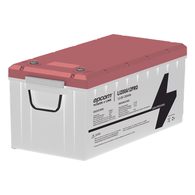Batería de Litio LiFePO4 Ciclo Profundo / 12.8 Vcc / 200 Ah / Descarga Máxima 200 A / Solar y Marina