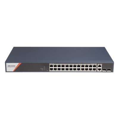 Switch PoE+ Industrial Administrable / 24 Puertos Gigabit PoE+ (4 Puertos PoE++ 90 W) / 2 Puertos Uplink Gigabit / 2 Puertos SFP / Alcance Extendido 300 m (984.3 ft) / 370 W