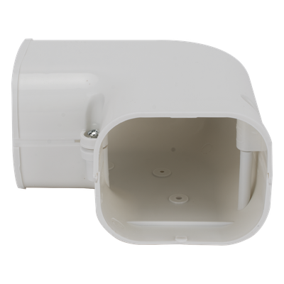 Codo plano para aire acondicionado / PVC rígido blanco / 4 canaletas de 1 m (3.28 ft) / 11 piezas / -20°C a 75°C