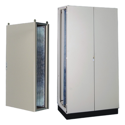 Gabinete de Acero IP55 / Puerta Doble / 1200 x 2000 x 600 mm / IK10 / Carga 110 kg / Placa Trasera 1150 x 1965 mm