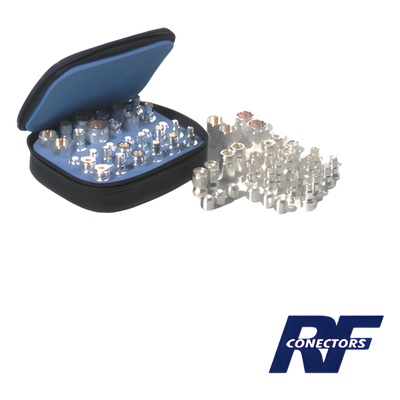 Kit de Adaptadores / 30 Piezas UNIDAPT / WiFi y Redes Inalámbricas / N BNC TNC SMA RP-SMA MMCX / Estuche con Espuma